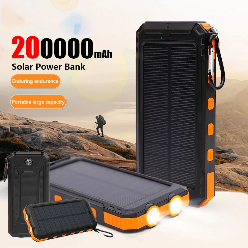 Solar Emergency Charger - 200000mAh Solar Power Bank Portable Large