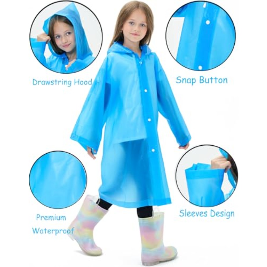 2 Pack Reusable Waterproof Rai - Emergency Poncho Rain avaliação e preço