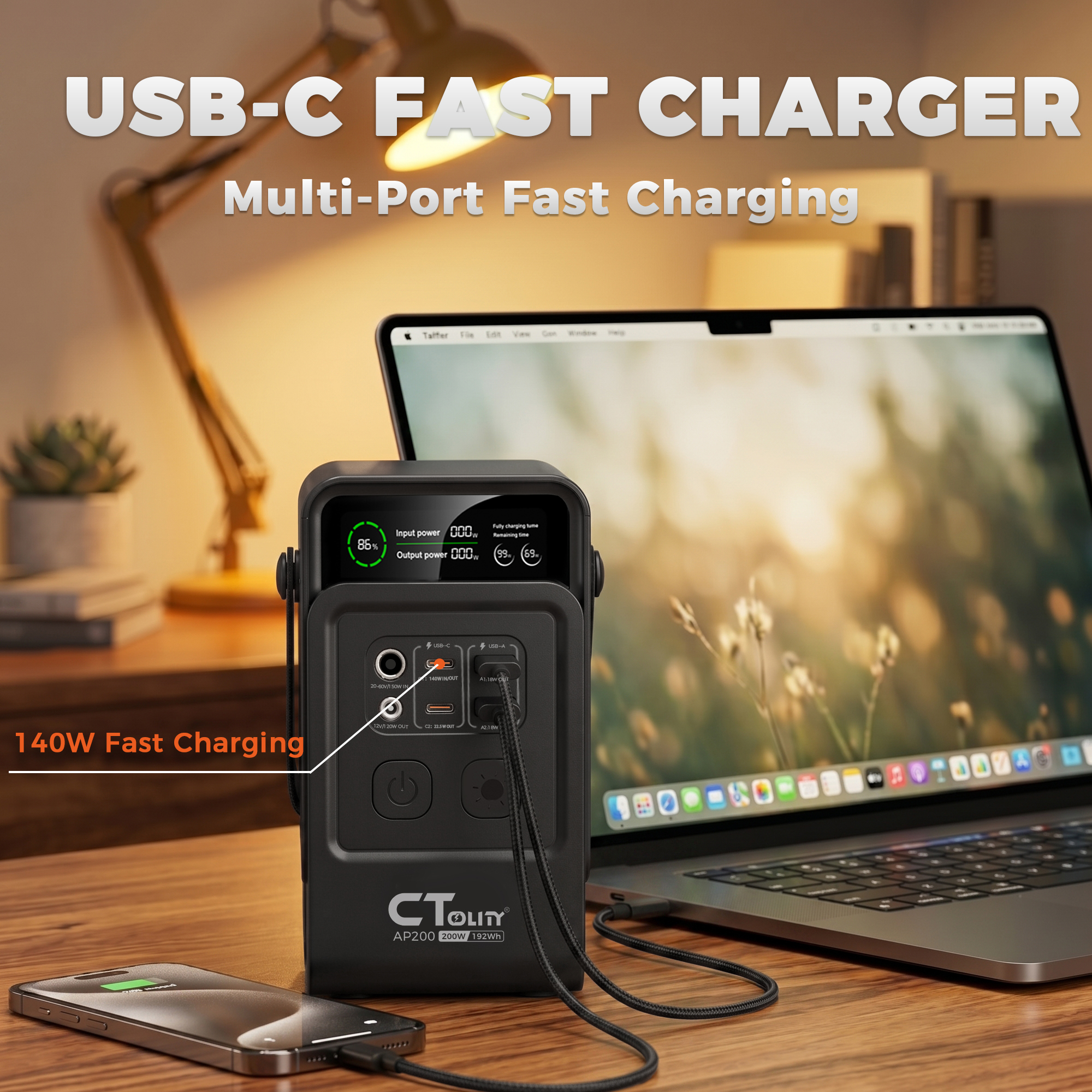 CTOLITY AP200 AP400 200W/500W  - Solar Emergency Charger avaliação e preço