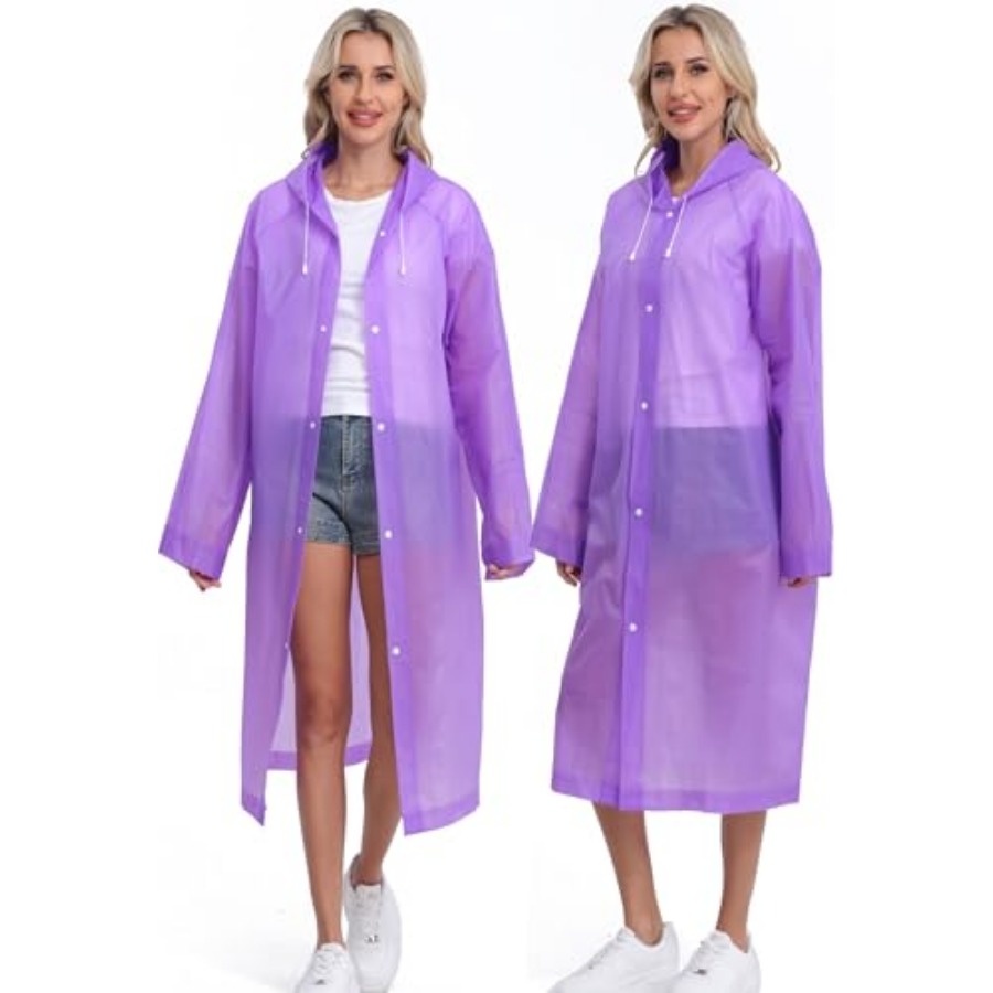 2-Pack Reusable Rain Ponchos f - Emergency Poncho Rain avaliação e preço