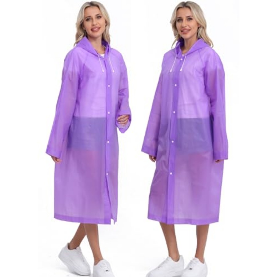 2-Pack Reusable Rain Ponchos f - Emergency Poncho Rain avaliação e preço