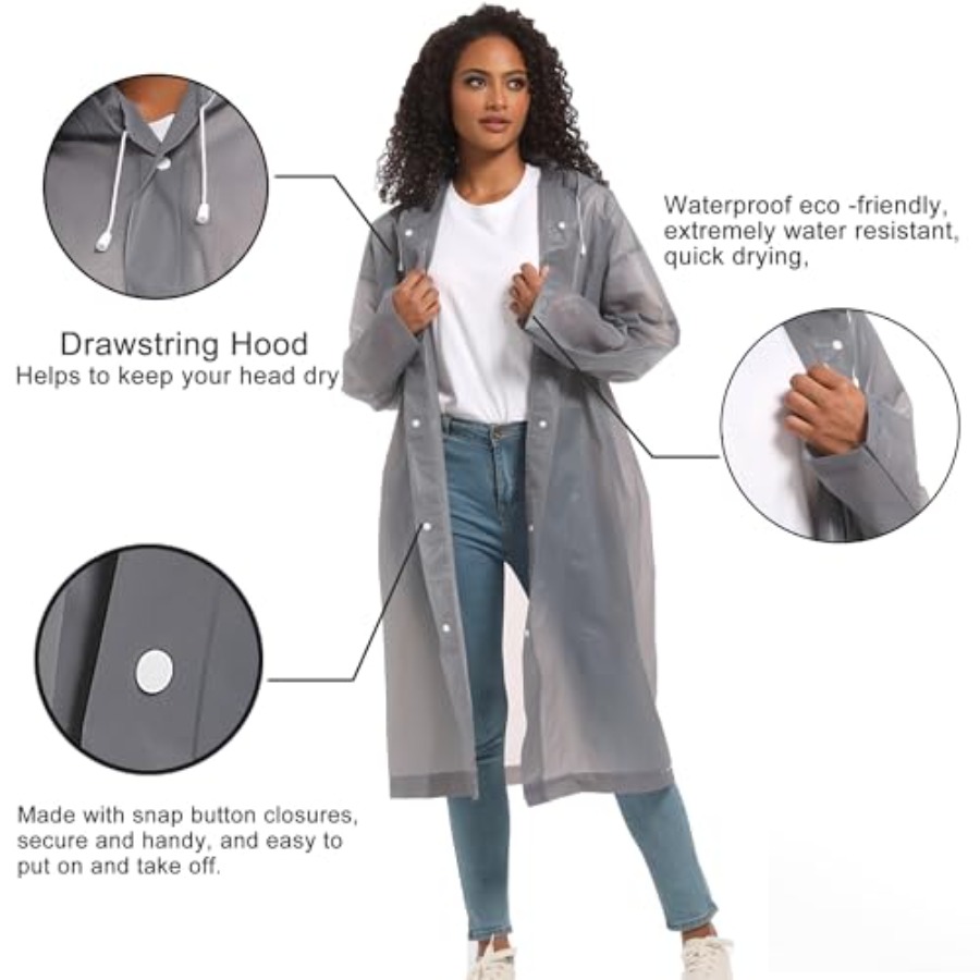Rain Ponchos for Adults Rainco - Emergency Poncho Rain avaliação e preço