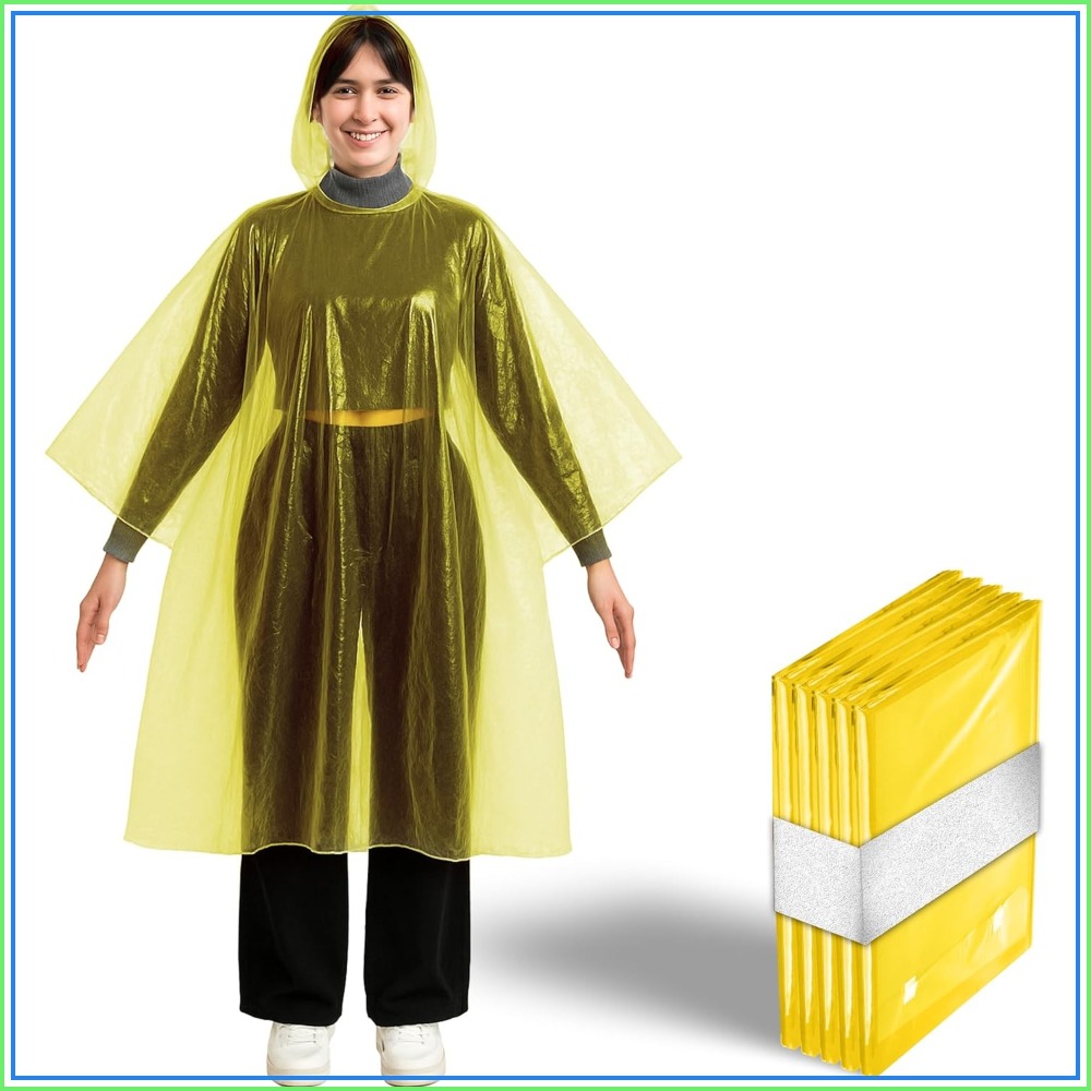 Disposable Yellow Rain Ponchos - Emergency Poncho Rain avaliação e preço