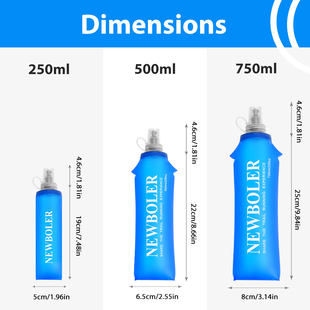 250/500/750ML Water Bottle TPU - Water Bag Collapsible avaliação e preço