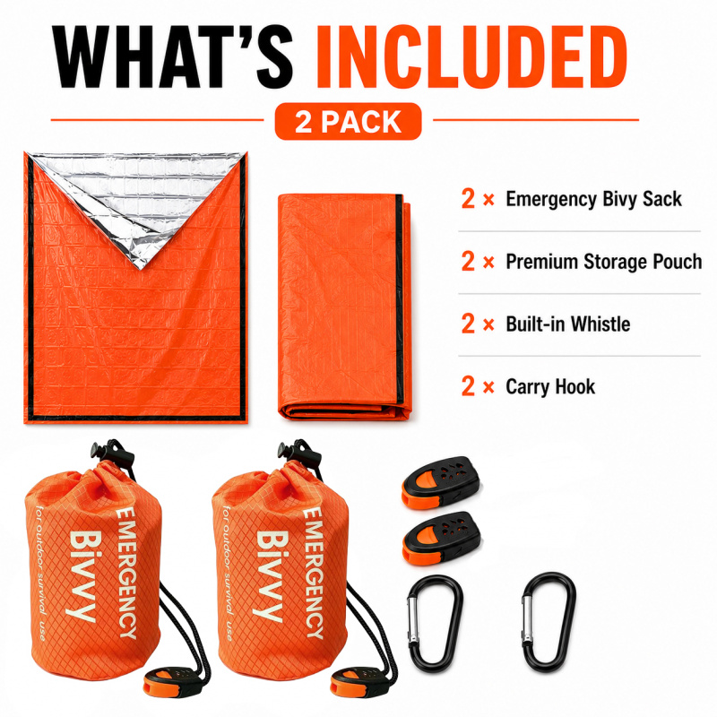 2 Pack Emergency Sleeping Bag, - Bivy Bag Emergency avaliação e preço