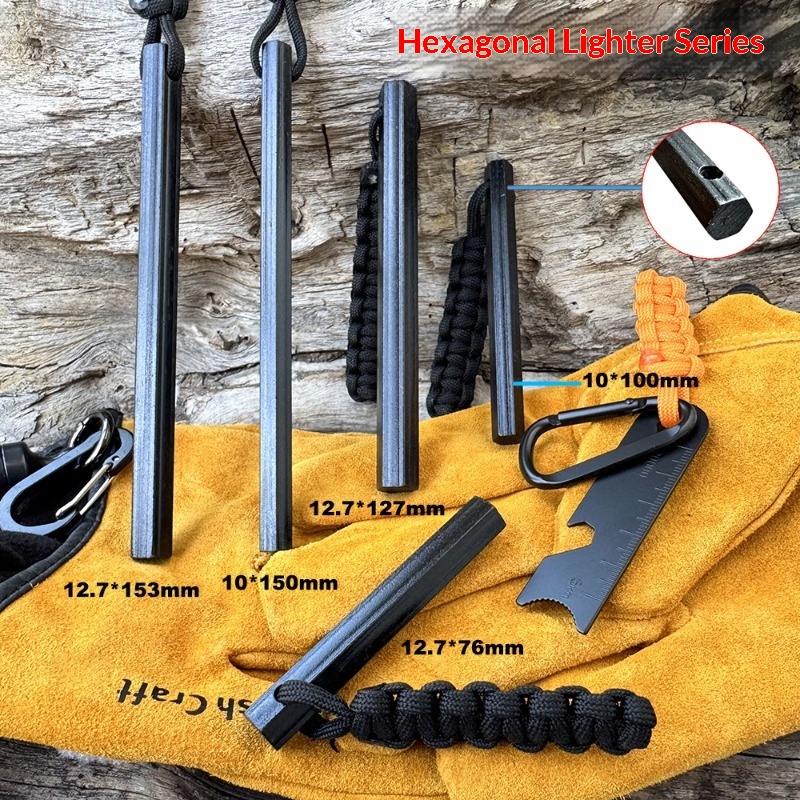 Hand Woven Rope Hexagonal Flin - Fire Starting Kit avaliação e preço