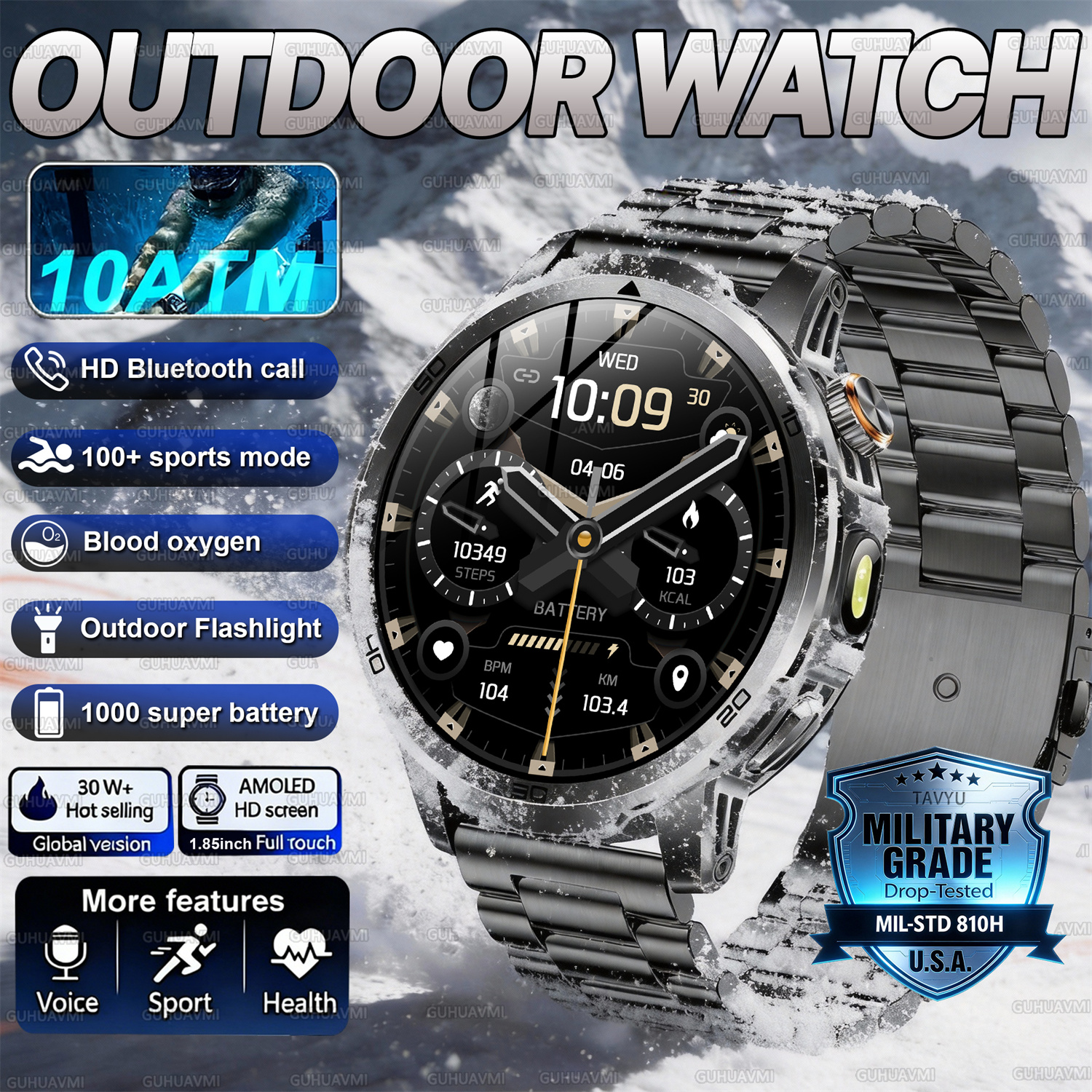 2026 New outdoor Smart watch M - Compass Lensatic avaliação e preço