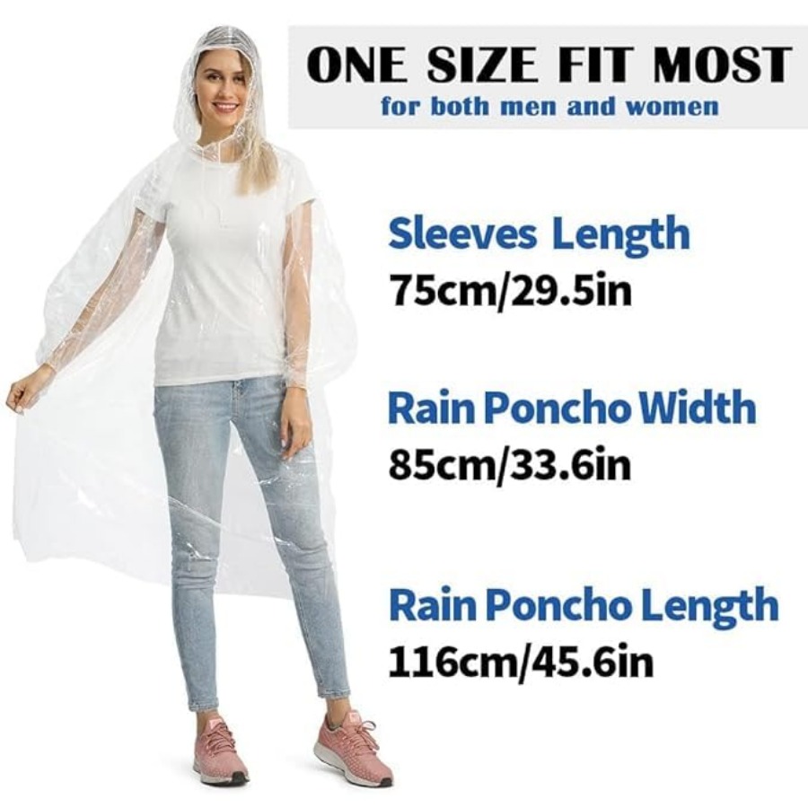 5/10/20 Pack Rain Ponchos, Dis - Emergency Poncho Rain avaliação e preço