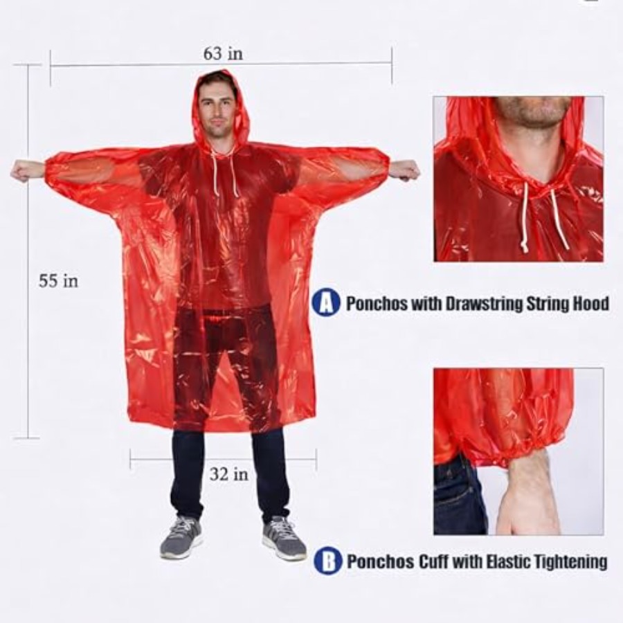 Mindful Design Rain Ponchos wi - Emergency Poncho Rain avaliação e preço