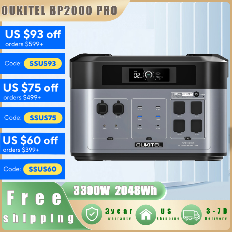 OUKITEL BP2000 PRO Portable Po - Solar Emergency Charger avaliação e preço
