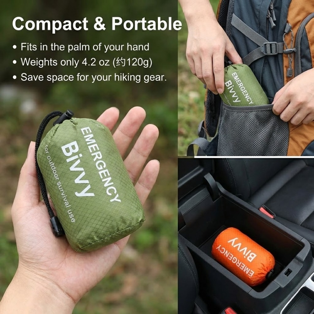 3Pcs Emergency Sleeping Bag Ki - Bivy Bag Emergency avaliação e preço