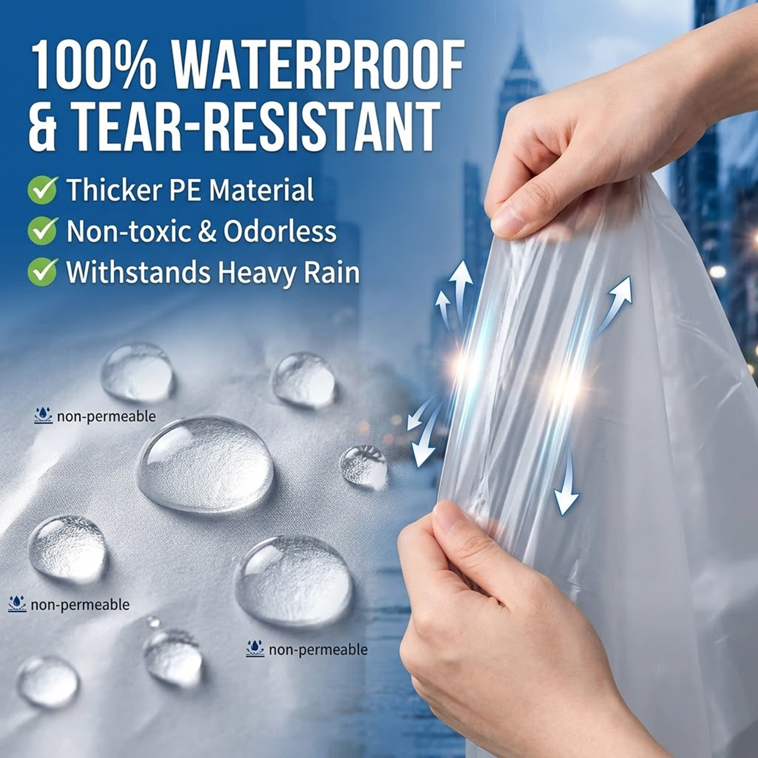 Unisex Portable Card Disposabl - Emergency Poncho Rain avaliação e preço