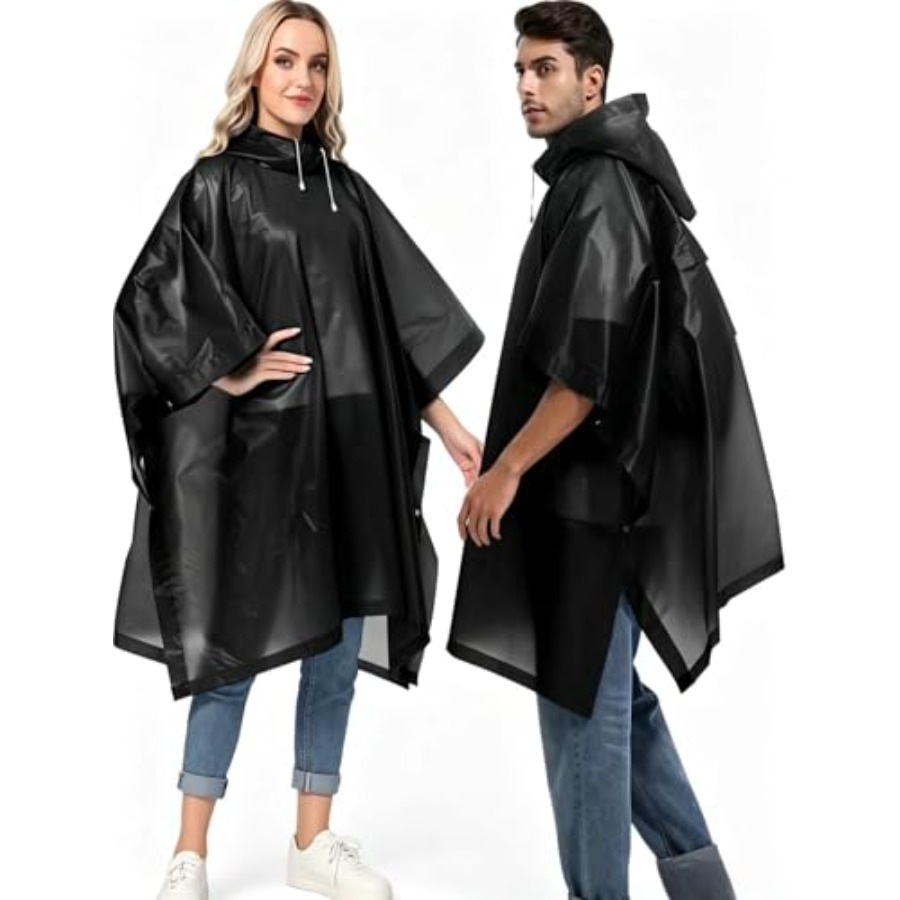 2-Pack Reusable Rain Ponchos f - Emergency Poncho Rain avaliação e preço