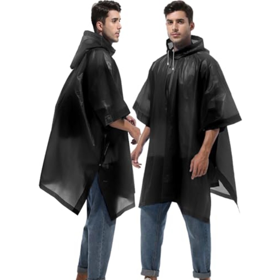 2-Pack Reusable Rain Ponchos f - Emergency Poncho Rain avaliação e preço