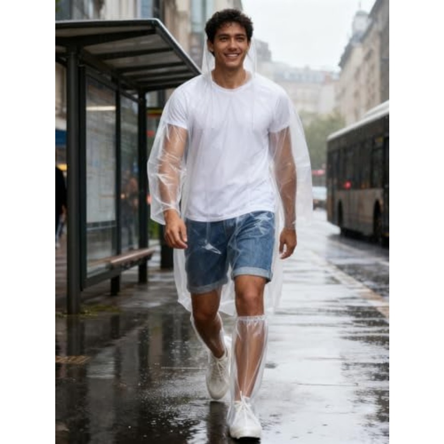 Disposable Rain Ponchos for Ad - Emergency Poncho Rain avaliação e preço