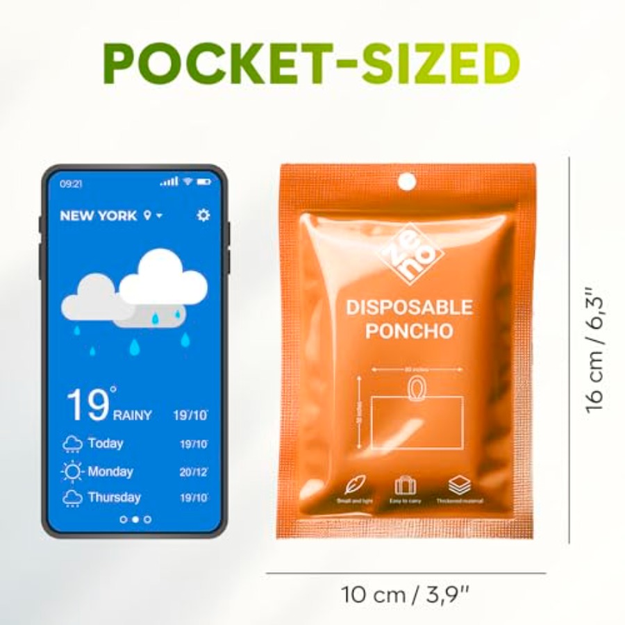 Disposable Rain Ponchos for Ad - Emergency Poncho Rain avaliação e preço