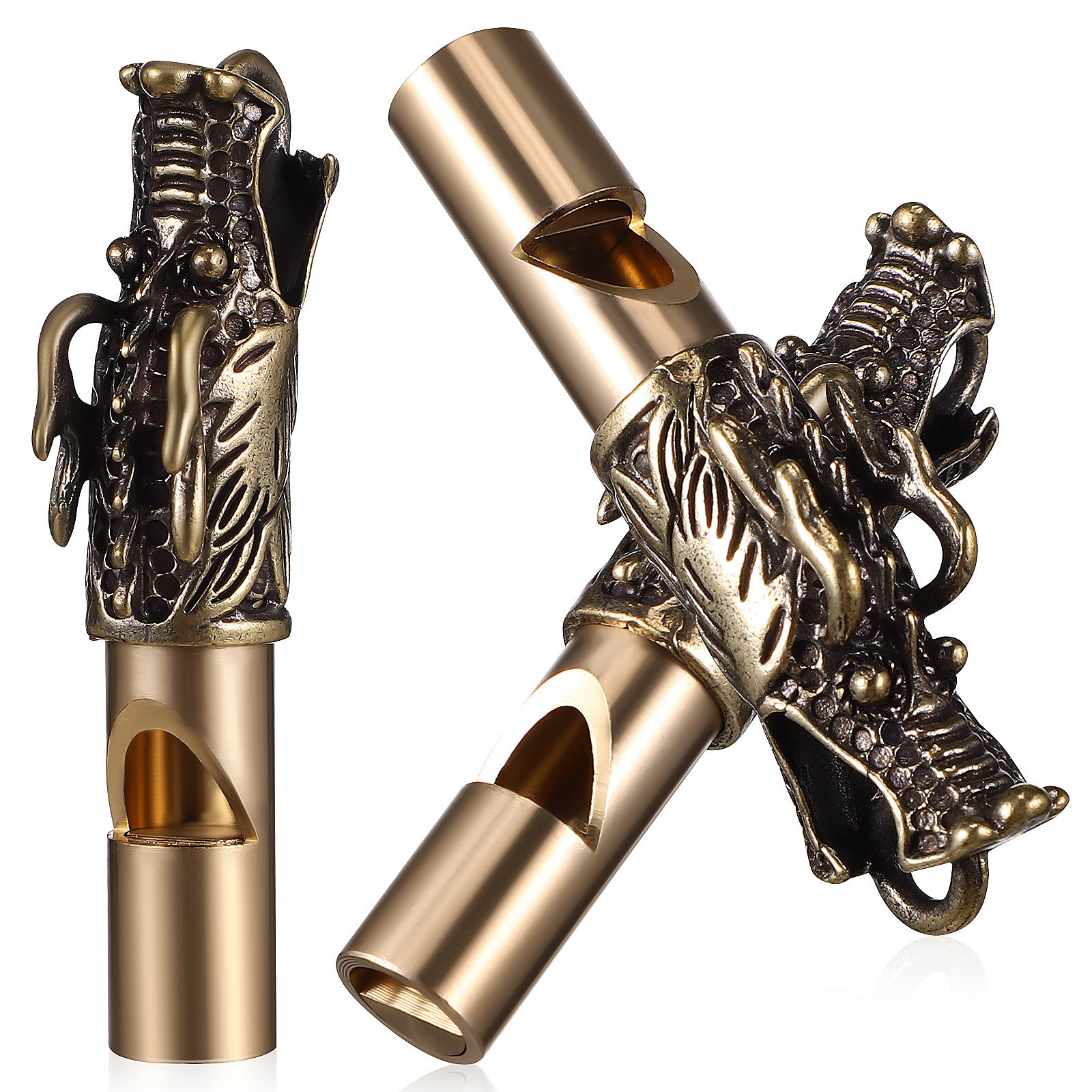 3Pcs Dragon Whistles Brass Ret - Emergency Whistle Loud avaliação e preço