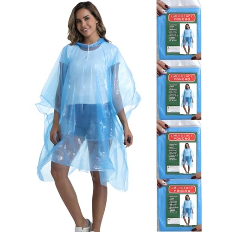 4/6/12 Pack Disposable Rain Po - Emergency Poncho Rain avaliação e preço