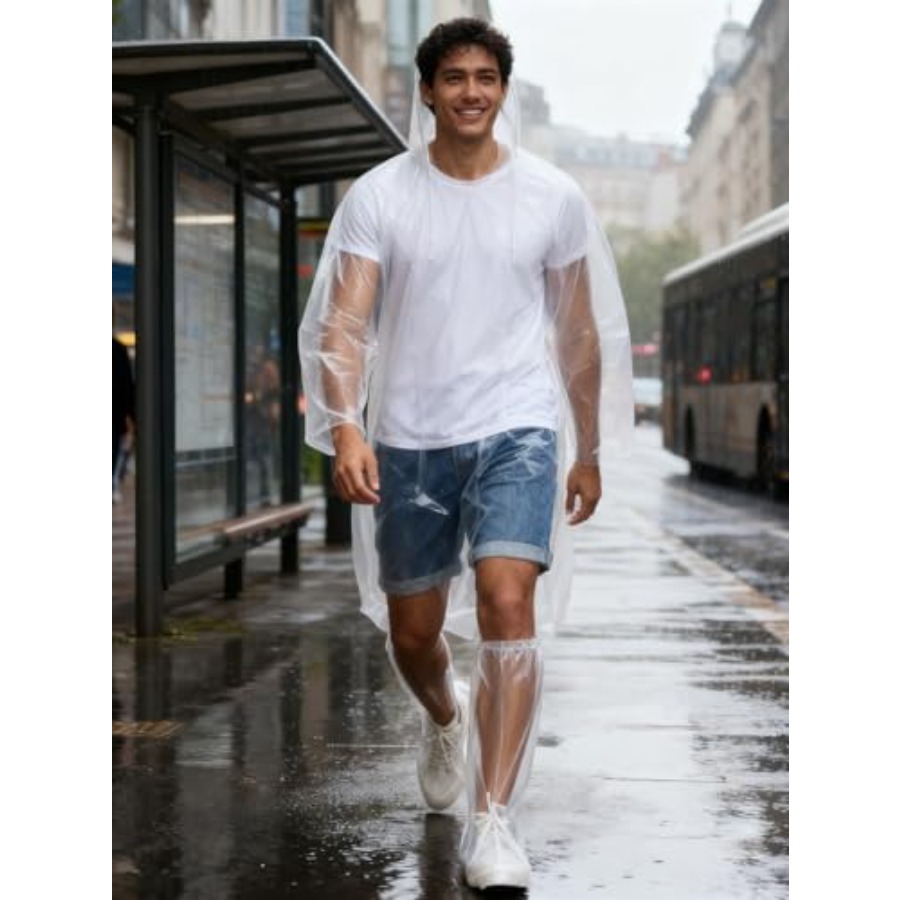 Disposable Rain Ponchos for Ad - Emergency Poncho Rain avaliação e preço