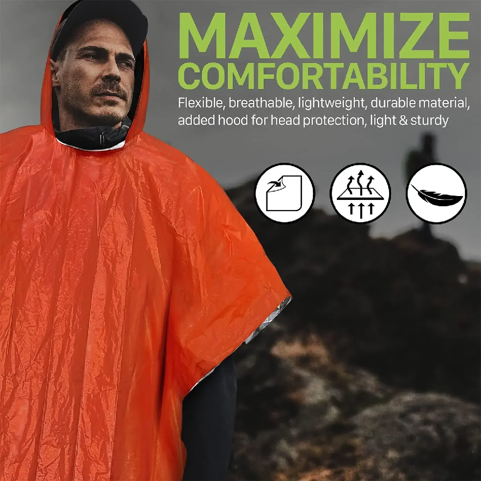 Emergency Rain Poncho Hood Reu - Emergency Poncho Rain avaliação e preço