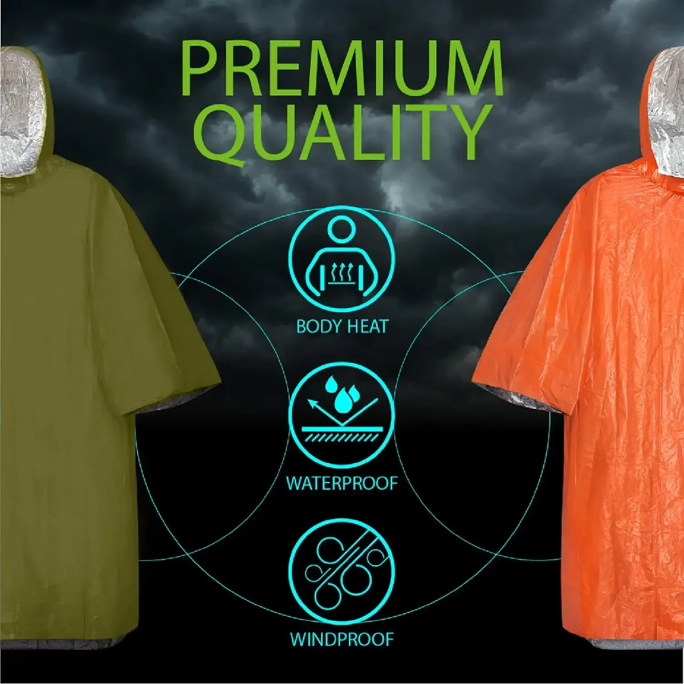 Emergency Rain Poncho Hood Reu - Emergency Poncho Rain avaliação e preço