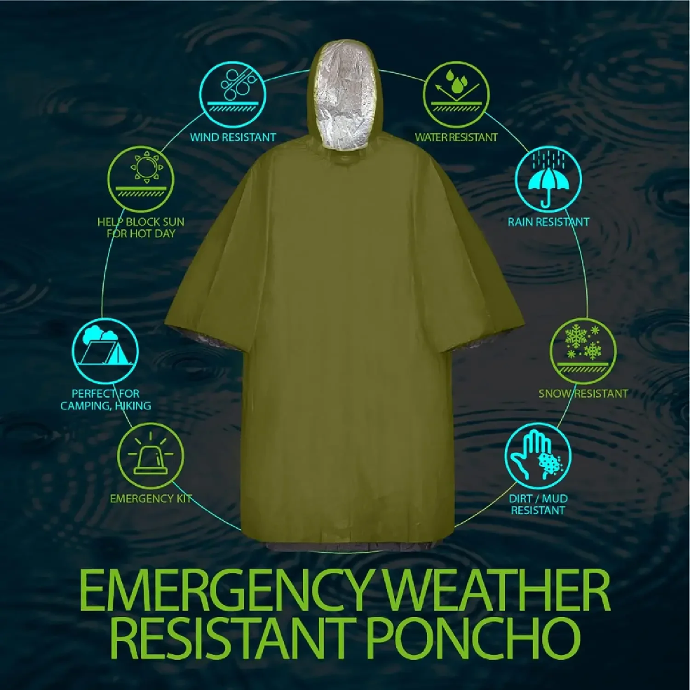 Emergency Rain Poncho Hood Reu - Emergency Poncho Rain avaliação e preço