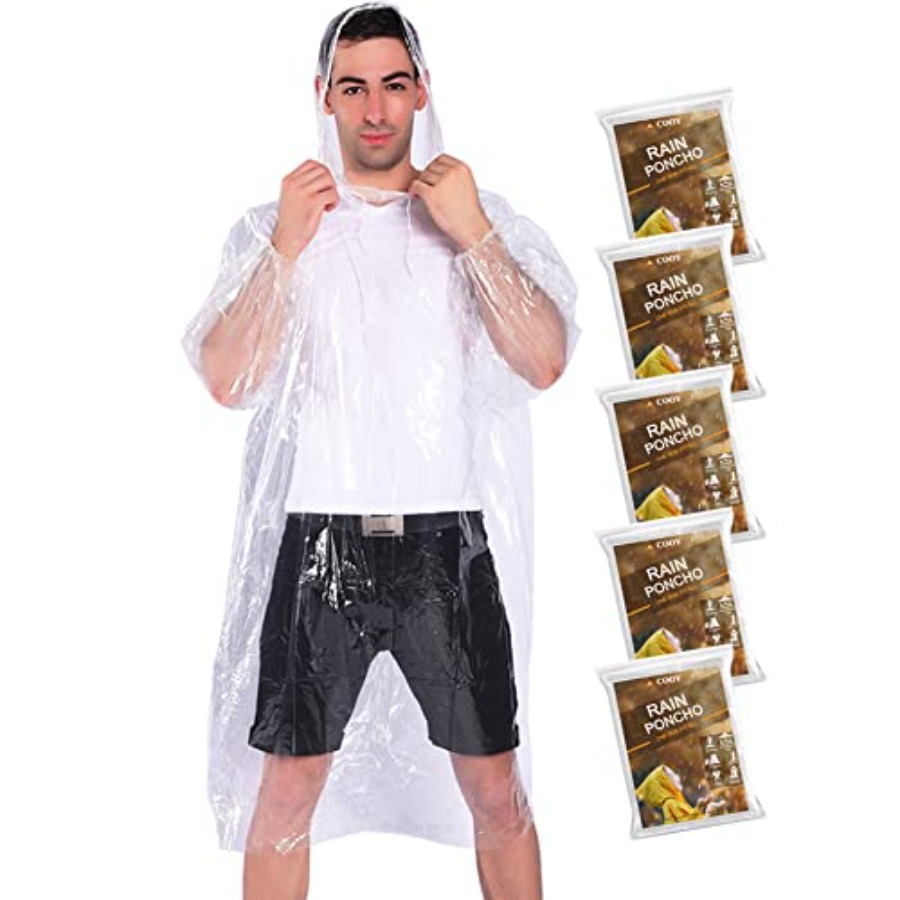 Rain Ponchos, with Drawstring  - Emergency Poncho Rain avaliação e preço