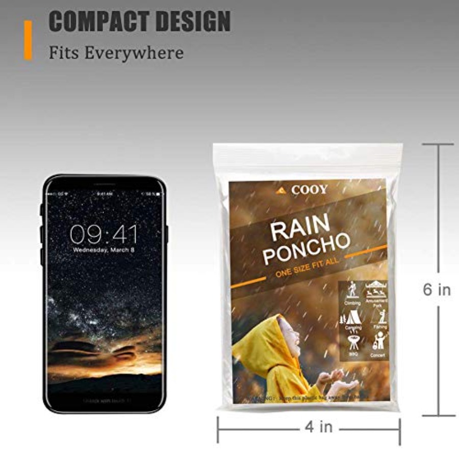 Rain Ponchos, with Drawstring  - Emergency Poncho Rain avaliação e preço