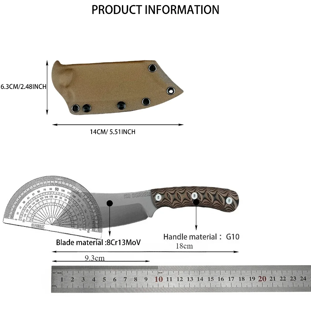RMJ Stainless Steel Fixed Blad - Bushcraft Knife Fixed avaliação e preço