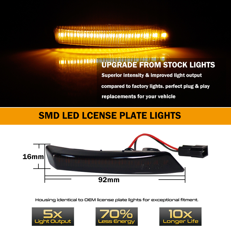 2x Dynamic Side Mirror Lamp Fo - Signal Panel Orange avaliação e preço