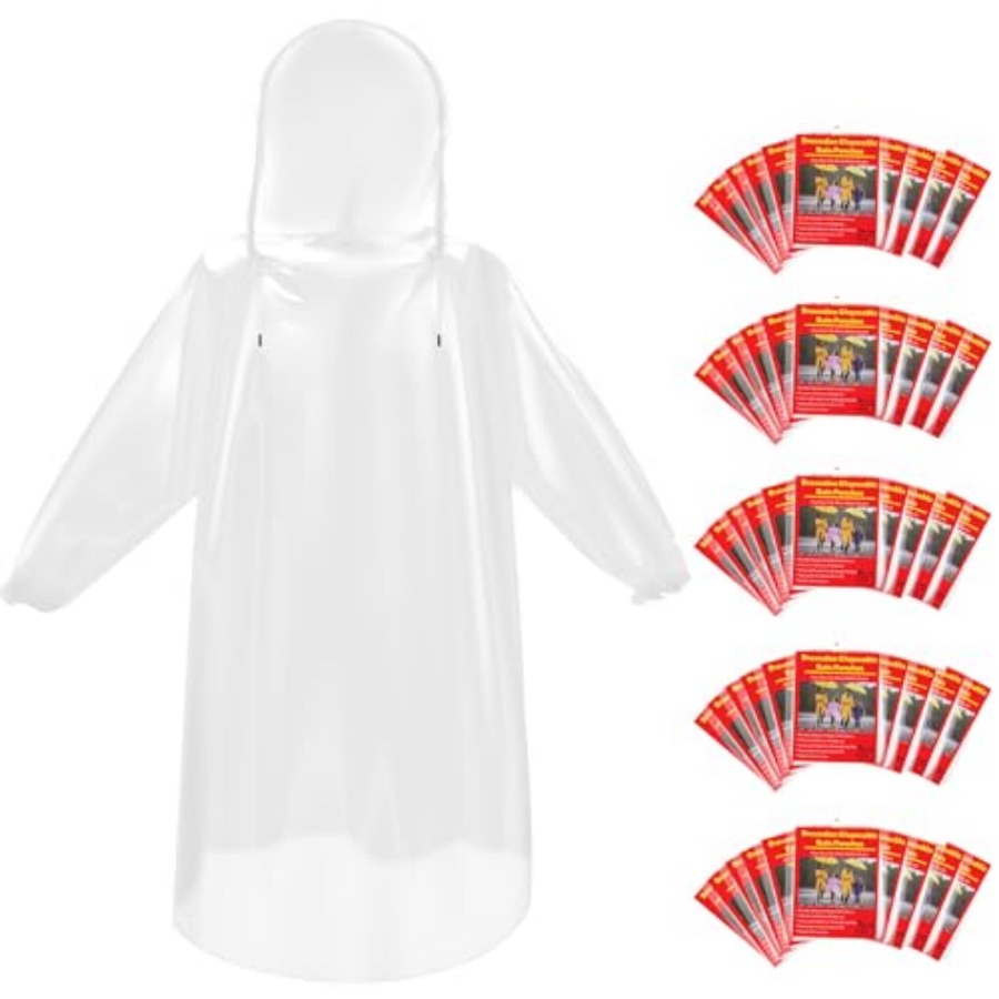 and and Disposable Rain Poncho - Emergency Poncho Rain avaliação e preço