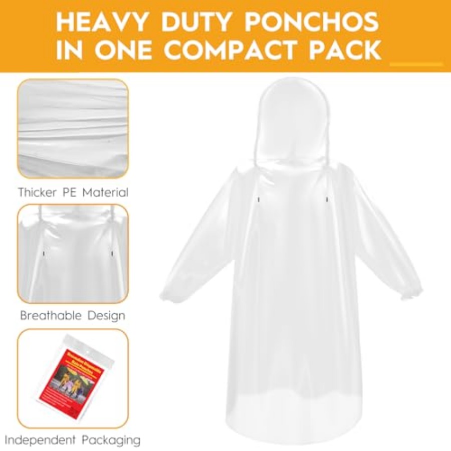 and and Disposable Rain Poncho - Emergency Poncho Rain avaliação e preço
