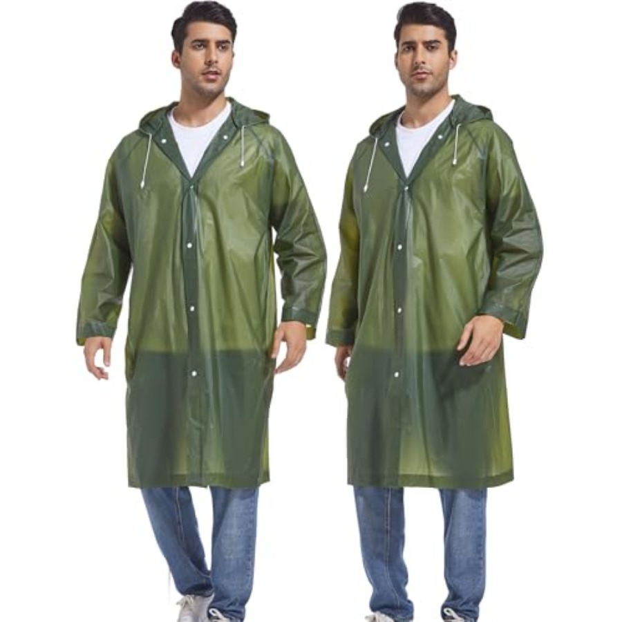 2-Pack Reusable Rain Ponchos f - Emergency Poncho Rain avaliação e preço