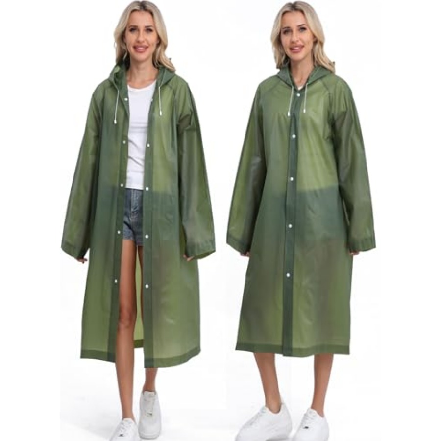 2-Pack Reusable Rain Ponchos f - Emergency Poncho Rain avaliação e preço