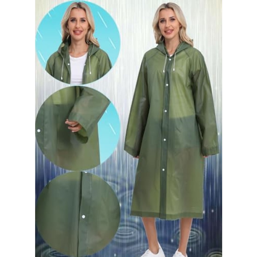 2-Pack Reusable Rain Ponchos f - Emergency Poncho Rain avaliação e preço